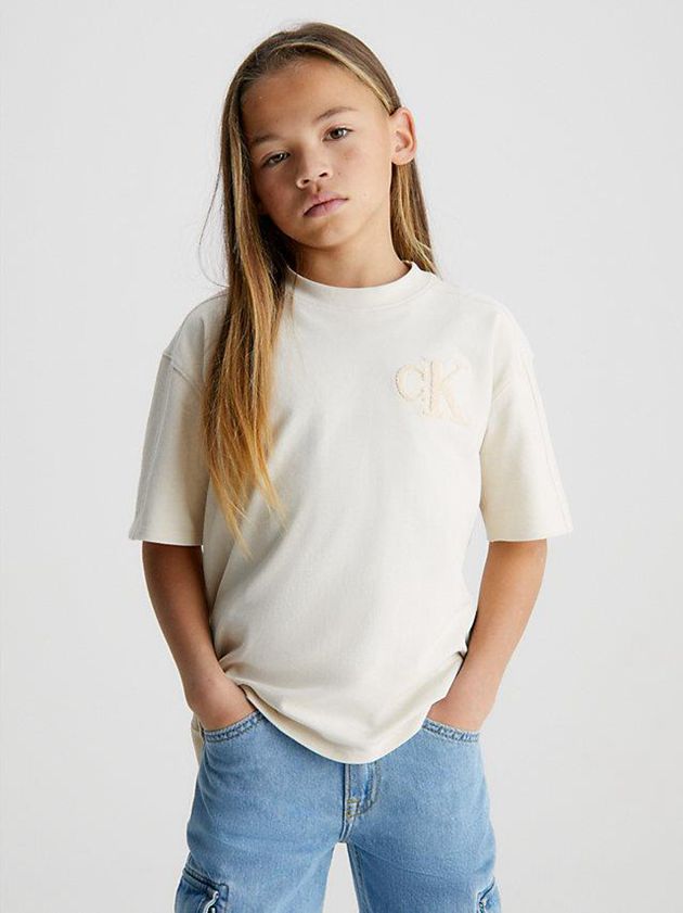 Calvin Klein USA Pique Boys T-Shirt Beige 4657819-ZP